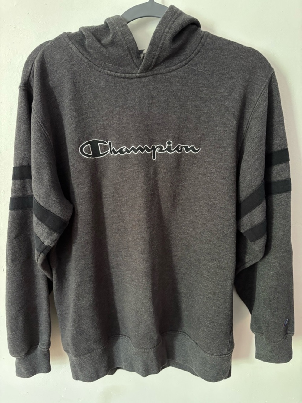 Champion Grey Striped Hoodie